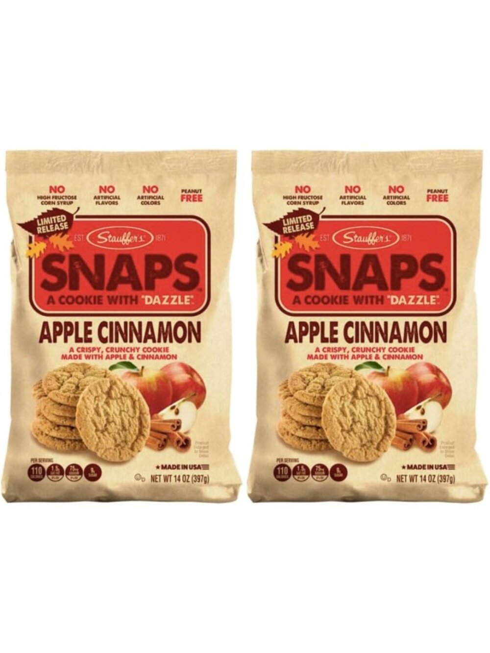 Apple Cinnamon Snack Bites - Limited Edition - 14 oz (2 Packs) - Sweet Treats